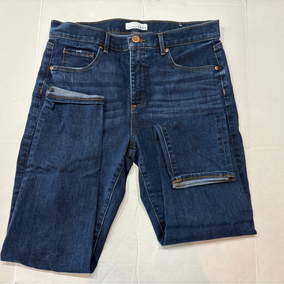 Loft skinny dark wash jeans, used, size 12, 31” inseam - Picture 3 of 6
